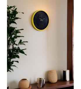 36 Cm Sarı Dekoratif Duvar Saati (Standart)