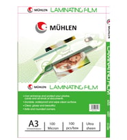 Mühlen Laminasyon Makinesi Filmi 100 Mc A3 1 Paket 100 Adet