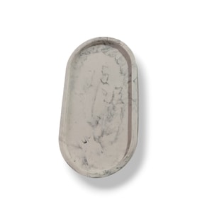 Mermer Desenli Sunum & Takı Tabağı 18x10 cm – El Yapımı – İEİ158