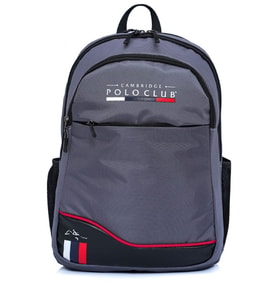Cambridge Polo Club Gri Dört Bölmeli Erkek/Erkek Çocuk Okul, Günlük ve Seyahat Sırt Çantası - PLCAN2154-003 (Çok Renkli)