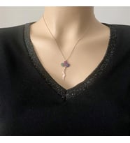 Balonlu Kız Rose kaplama Gümüş kolye (Karışık)