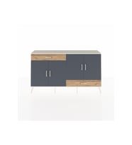 Arges Konsol 5 Raflı 2 Çekmeceli 4 Kapaklı 176x30x99 Aytaşı-Antrasit/Çam