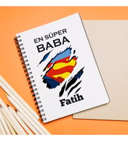 En Süper BabaTasarımlı Defter Kişiye Özel
