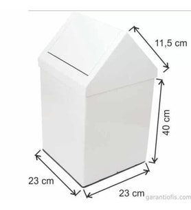 Garanti Metal 1317 Çatı Kapaklı Çöp Kovası (21 Litre)