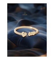 Kalp Işıltısı Ayarlanabilir Kadın Yüzük (Rose Gold Altın)