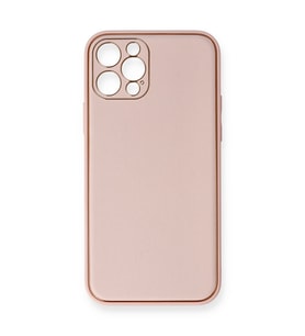 Iphone 12 Kılıf Coco Deri Silikon Kapak - Pembe