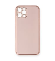 Iphone 12 Kılıf Coco Deri Silikon Kapak - Pembe