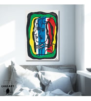 Tekli Dikey Kanvas Tablo Ünlü Eserler Fernand Leger Aux Deux Profils