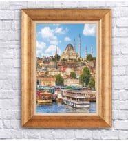Altın Varaklı  Çerçeveli Paspartulu Tablo ndd1354 (Gold)