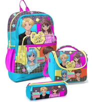 Coral High İlkokul Çantası Seti Mavi Pembe Anime - Kız Çocuk