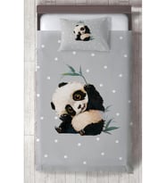 MEKTA HOME BEBEK VE ÇOCUK ODASI Sevimli Panda Desenli Yatak Örtüsü