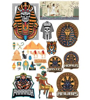 Mısır ve Firavun Sticker Set 1 16 Parça Telefon, Tablet, Defter, Laptop Sticker