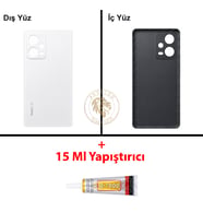 Xiaomi Redmi Note 12 Pro 4G Kutup Beyazı Arka Pil Kapağı Batarya Kapağı + B-7000 Yapıştırıcı