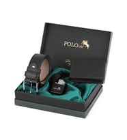 Polo Air Logolu Klasik Erkek Cüzdan Kemer Çakmak Set CM-17 (Siyah)