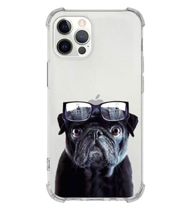 PrintiFy Apple iPhone 12 Pro Uyumlu Köpek 3 Baskılı Şeffaf Köşe Korumalı Antişok Kılıf