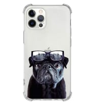 PrintiFy Apple iPhone 12 Pro Uyumlu Köpek 3 Baskılı Şeffaf Köşe Korumalı Antişok Kılıf