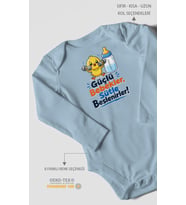 Güçlü bebekler sütle beslenir Uzun Kollu Çıtçıtlı Bebek Body