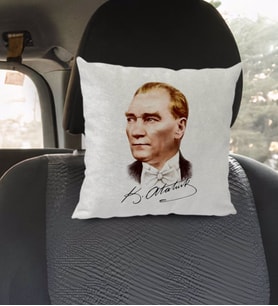 BK Gift Atatürk Temalı Kare Araç Koltuk Yastığı-15
