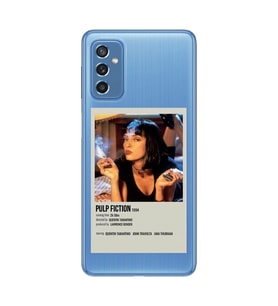 Samsung Galaxy M52 Uyumlu Pulp Fiction Minimalist Poster Desenli Şeffaf Telefon Kılıfı