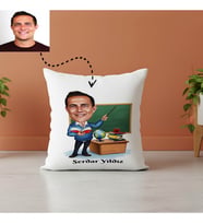 Karikatürlü İsimli Öğretmen Yastık