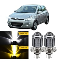 Hyundai İ20 2008-2014 Uyumlu Mercekli Far Ampulü Led Xenon Sarı-Beyaz Far Şimşek Etkili Uzun Kısa