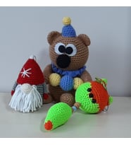 Amigurumi Örgü Oyuncak Uyku Bebekleri ve Tilki Anahtarlık (Yeşil)