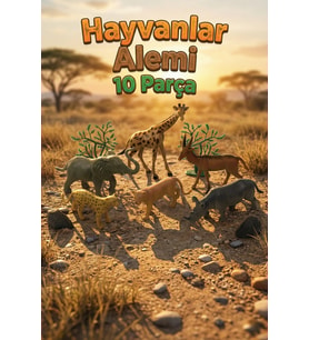 10 Parça Vahşi Hayvanlar Seti - Eğitici Gerçekçi Safari Figür Oyuncak