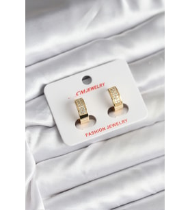14K Gold Renk Kaplama Zirkon Taşlı Halka CM Kadın Küpe TJ-BKP11428