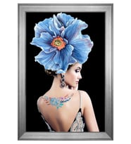 Kadın Motifli Kanvas Tablo 50 x 70 cm Silver Çerçeve