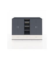 Kronos Dolap 12 Raflı 3 Çekmeceli 4 Kapaklı 220x59x163 Antrasit-Antrasit/Aytaşı
