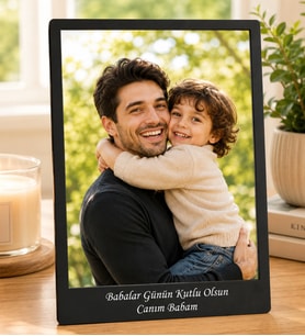 Kişiye Özel Masaüstü Siyah Fotoğraflı Ahşap Çerçeve Resimli Kolaj Çerçeve