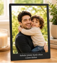 Kişiye Özel Masaüstü Siyah Fotoğraflı Ahşap Çerçeve Resimli Kolaj Çerçeve