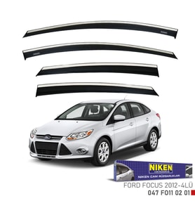 FORD FOCUS 2012- KROMLU CAM RÜZGARLIĞI  4'lü Set Niken Marka