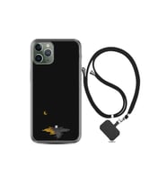 Iphone 13 Pro Uyumlu Kılıf Silikon Desen Boyun Askılı Ay Ve Kedi 1683
