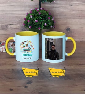 Blogger Kupa Bardak Sarı Fotoğraflı