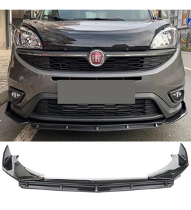 Fiat Doblo D4 Ön Lip Parlak Siyah 3 Prç Brabus Kırılmaya Dayanıklı ABS