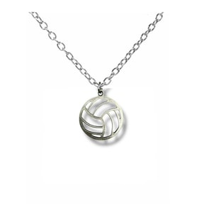 SetPoint – Voleybol Topu Figürlü Unisex Kolye (60 cm Zincirli) (Gümüş)
