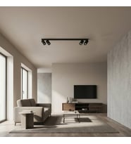 RİOLIGHT MODERN1 SİYAH1 HAREKETLİ BAŞLIK 4XGU10 SIRALI LED SPOT AVİZE(AMPUL DAHİLDİR)UZUNLUK 120CM