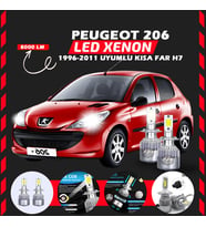 Peugeot 206 1996-2011 Kısa Far Uyumlu Şimşek Etkili Led Xenon Performance Series H7