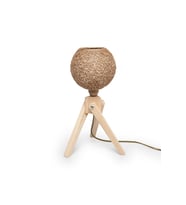 Modern Ahşap Tripod Masa Lambası, Şık ve Şık Tasarım (Krem)