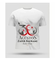 30 Ağustos Zafer Bayramı Baskılı Oversize Bisiklet Yaka T-shirt