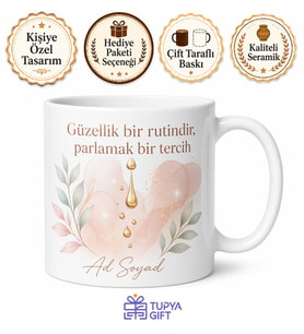 Cilt Bakım Rutini Nemlendirici Serum Parlayan Cilt Kupa Bardak Hediye