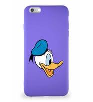 Apple iPhone 6 Plus Soft Premier Kapak Donald Duck-F Tasarımlı Silikon Kılıf - Mor (Şeffaf)