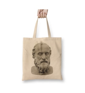 Diyojen Diogenes 01 Beyaz Bez Çanta Uzun Saplı Alışveriş Çantası Plaj Çantası