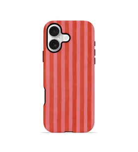 iPhone 16 Plus Vorian Çift Katmanlı Kılıf Tomato Red Stripe