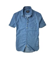 Slim Fit Nefes Alan Ince Terletmez Saf Pamuk Kumaş Kısa Kol Kot Gömlek K.mavi