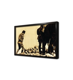 Atatürkün Kocatepe Çerçeveli Cam Tablo