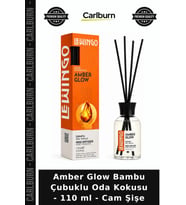 Özel Üretim Dekoratif Vanilya Sandal Ağacı Amber Glow Bambu Çubuklu Oda Kokusu - 110 ml - Cam Şişe