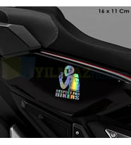 Motosiketi Farket Saygı Hologram Sticker Motosiklet Araba Etiket Çıkartma Aksesuar Renkli 16 x 11 Cm