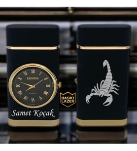Hemen Kargo İsme Özel Akrep Logolu Turbo Jet Saatli Çakmak - Kutulu ve Hediye Paketinde
